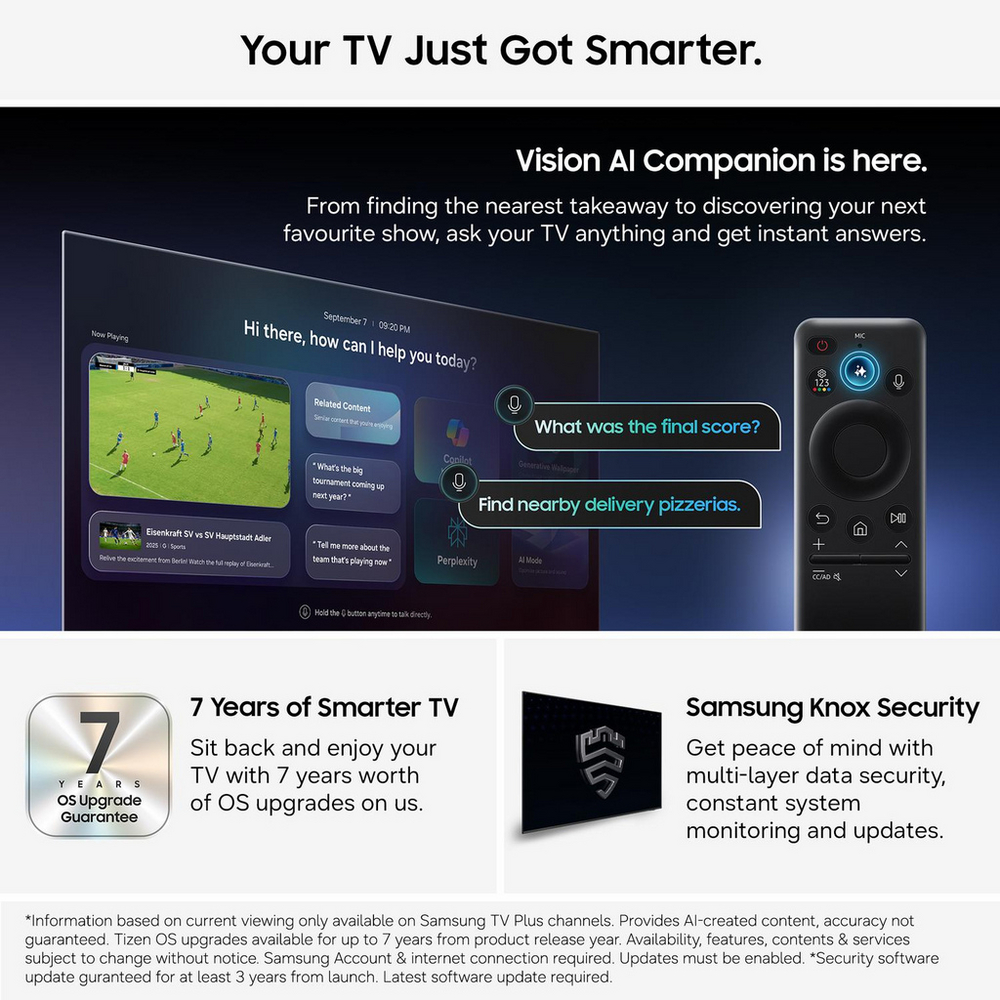 Samsung QE85QN80HAUXXU 85 Inch QN80H QLED Quantum Mini LED 4K Ultra HD HDR Smart AI TV 2026