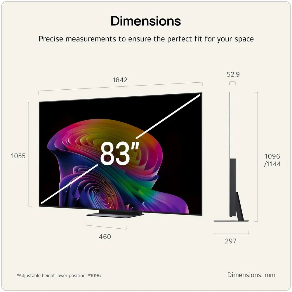 LG OLED83C66LB 83 Inch OLED evo AI C6 4K Ultra HD HDR Smart TV 2026