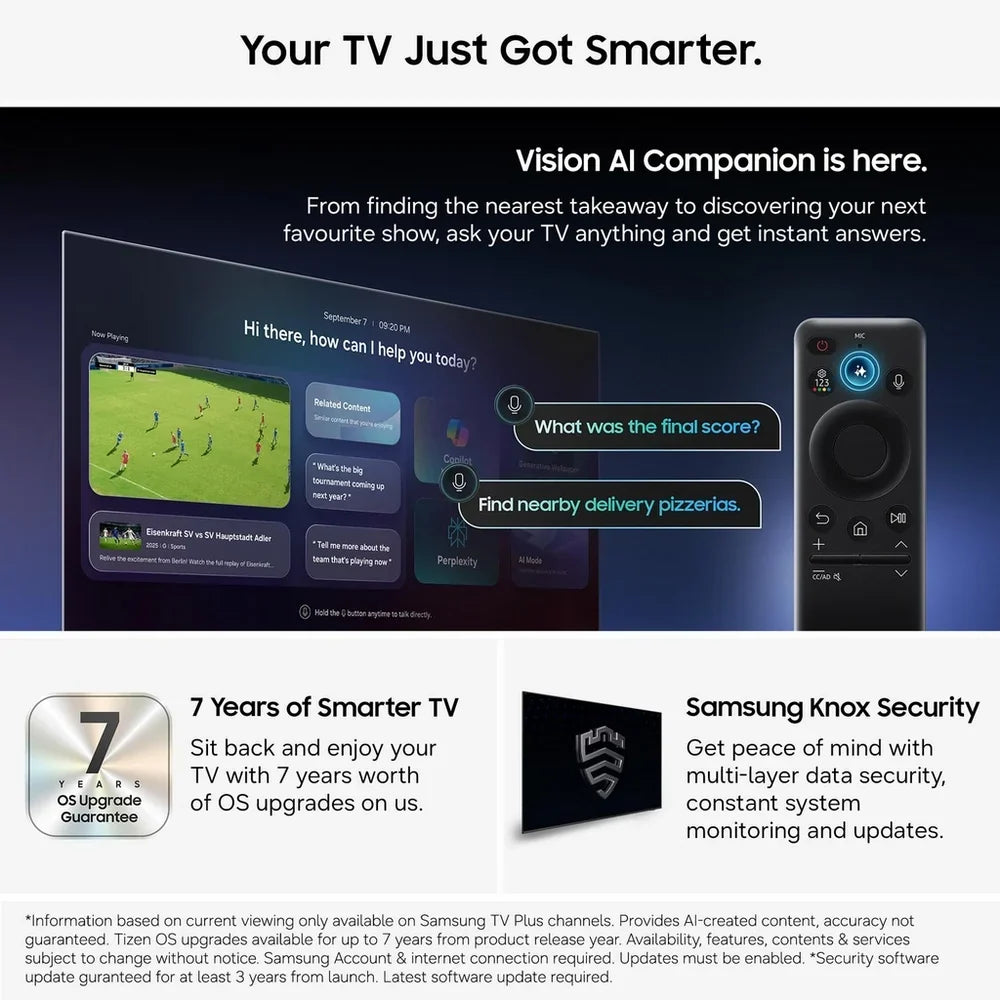 Samsung QE55S95HFTXXU 55 Inch S95H OLED 4K Ultra HD HDR Smart AI TV 2026