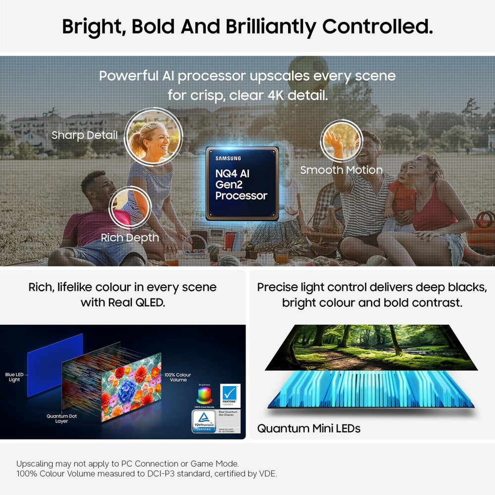 Samsung QE75QN80HAUXXU 75 Inch QN80H QLED Quantum Mini LED 4K Ultra HD HDR Smart AI TV 2026
