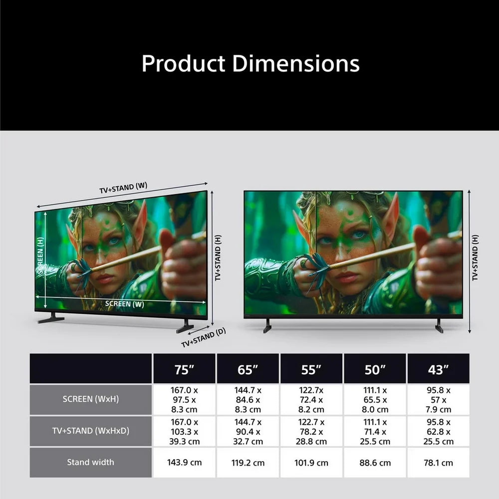 Sony K50S25M2PB 50 Inch BRAVIA 2 II Direct LED 4K Ultra HD HDR Smart Google TV 2026