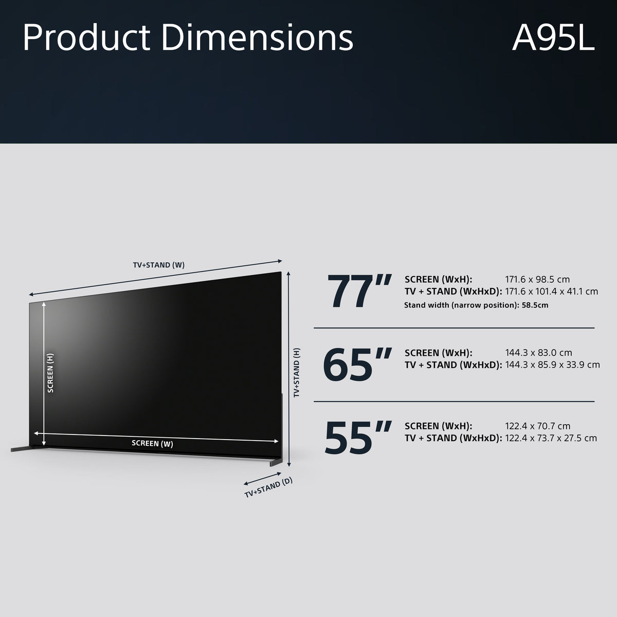 Sony XR77A95LPU 77 Inch A95L 4K  UHD HDR Google Smart Bravia TV
