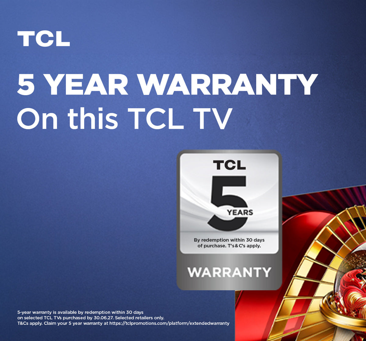 TCL 65C8L-UK 65 Inch C8L 4K Ultra HD HDR Premium SQD-Mini LED Smart TV 2026
